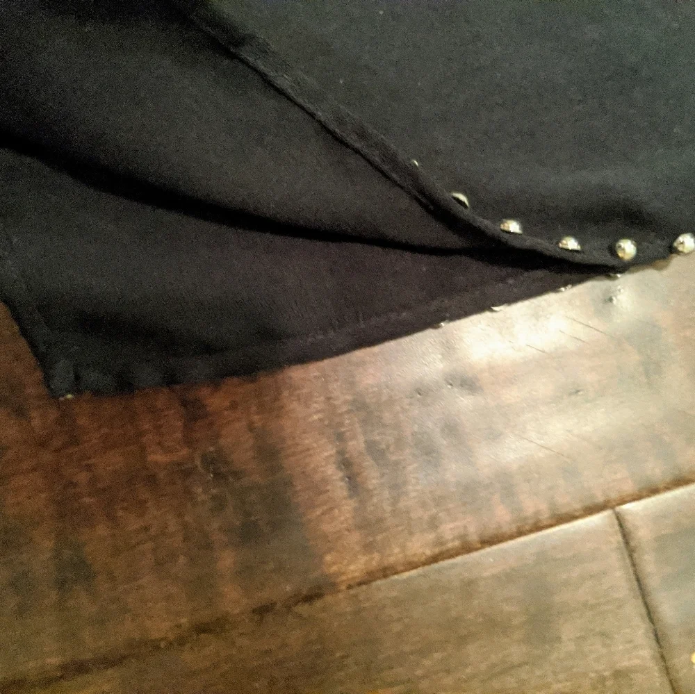 Black Studded Cutout Blouse - Picture 6 of 7